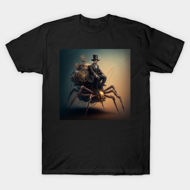 Steampunk spider rider mechanical robot steampunk animal T-Shirt by SJG-digital